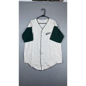 Royal Pacific Shirt Mens XL White Green Las Vegas Baseball Button Short Sleeve